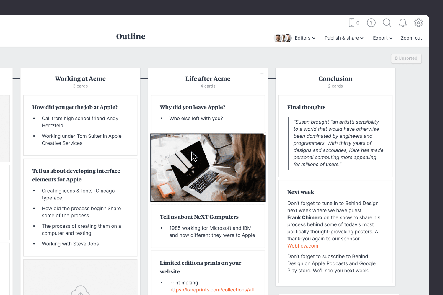 Podcast outline template