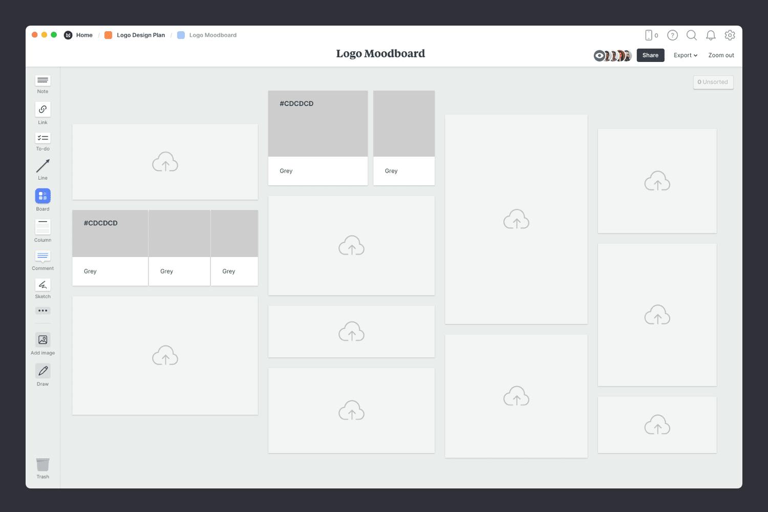 Logo design moodboard template step01