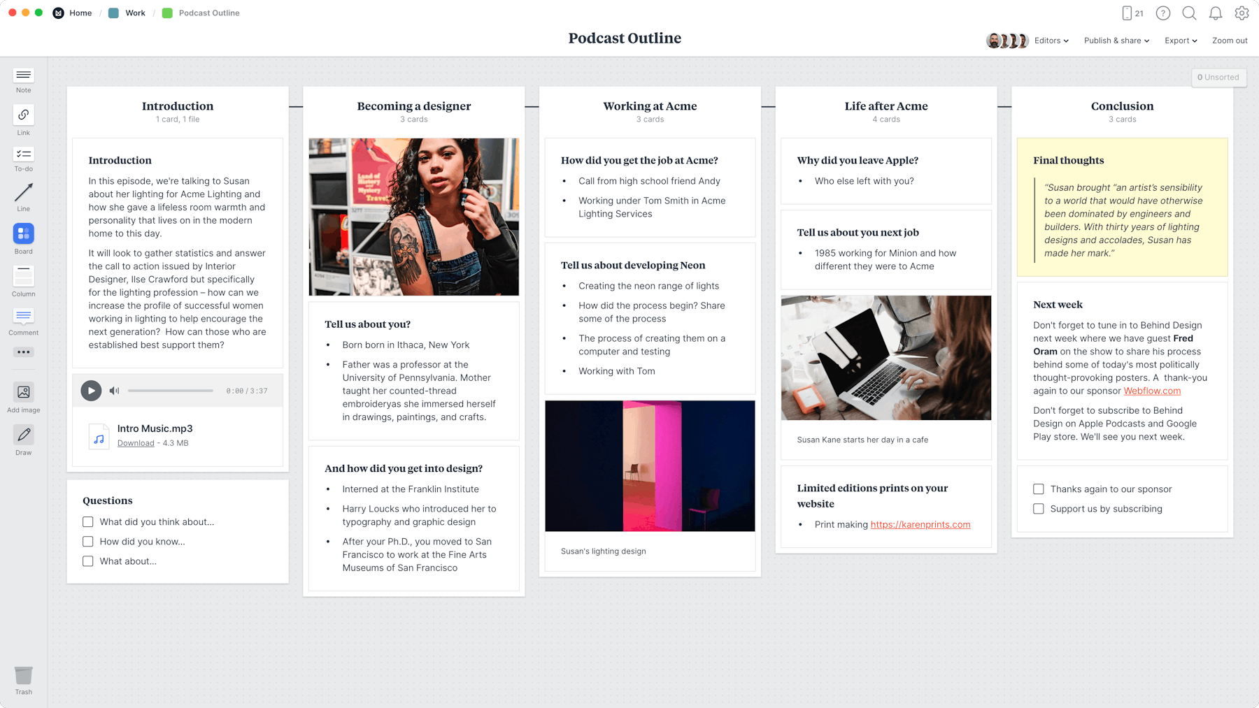 Free Podcast Outline Template Example Milanote Free Podcast Outline Template Example Milanote