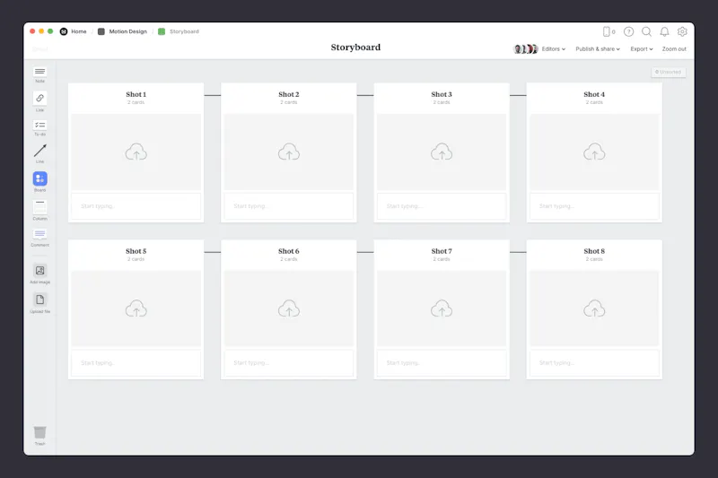 Motion Design Storyboard - Template & Example - Milanote