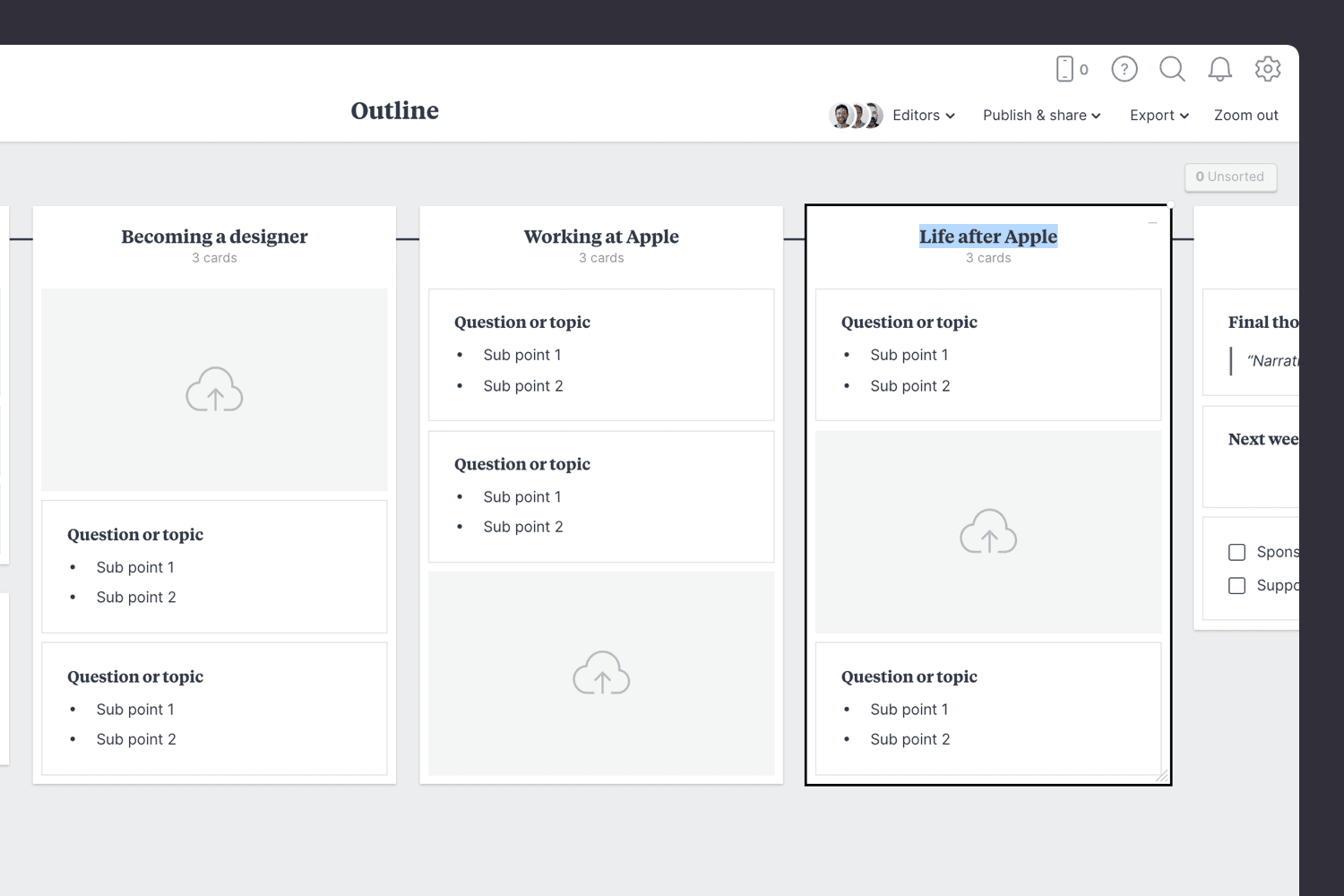 Podcast outline empty template
