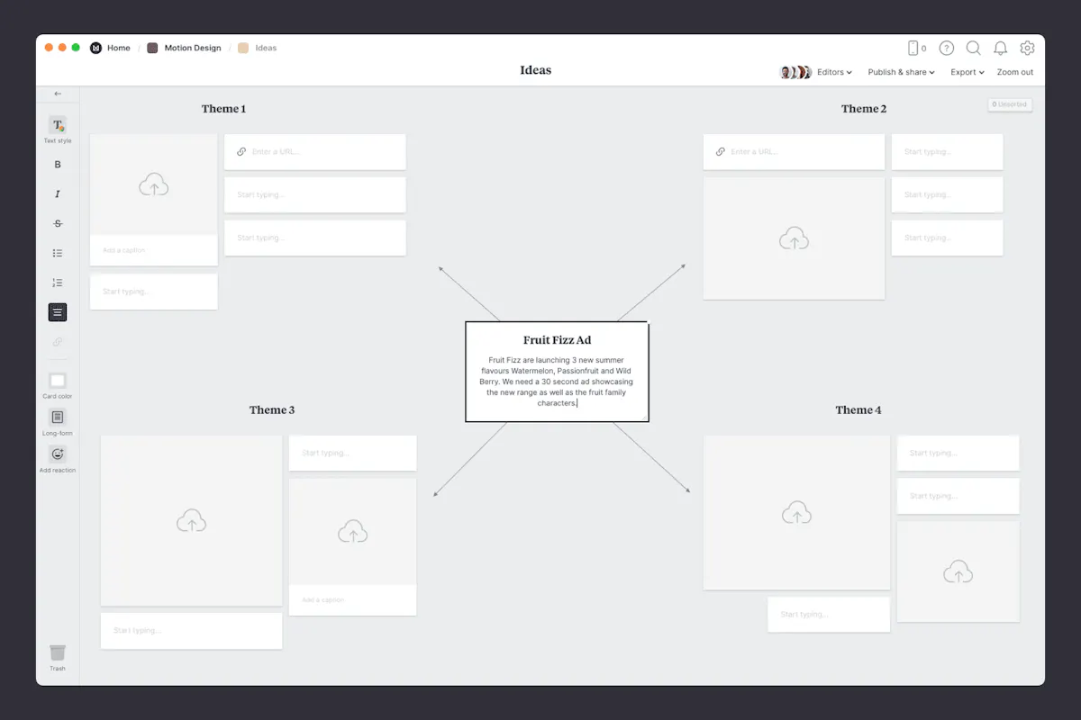 Motion Design Brainstorming – Free Template & Example – Milanote