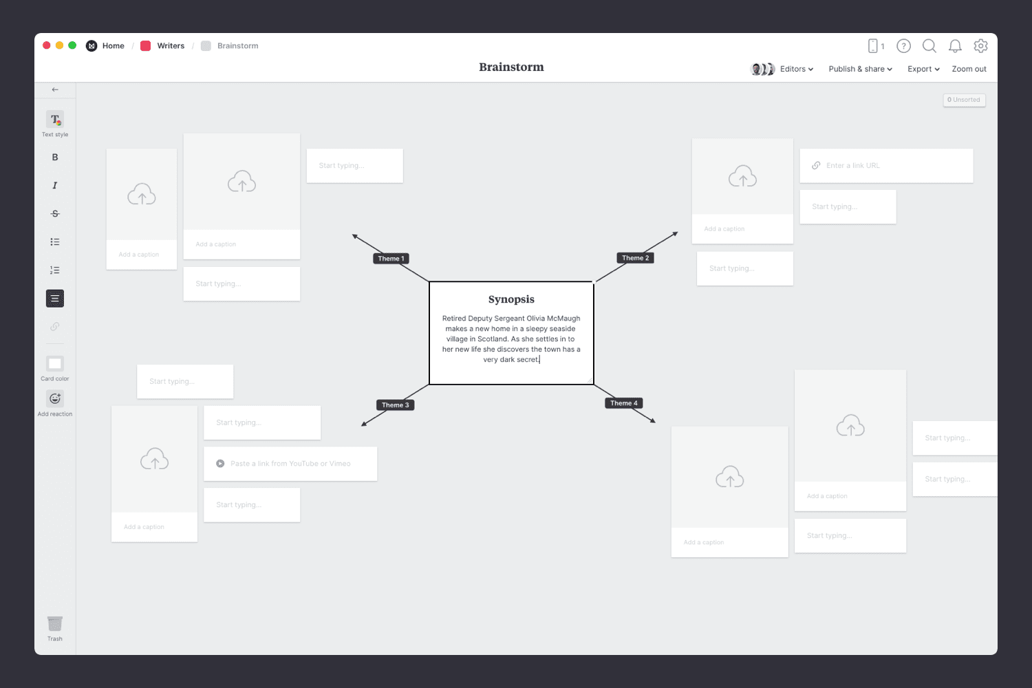 Starting to brainstorm novel ideas
