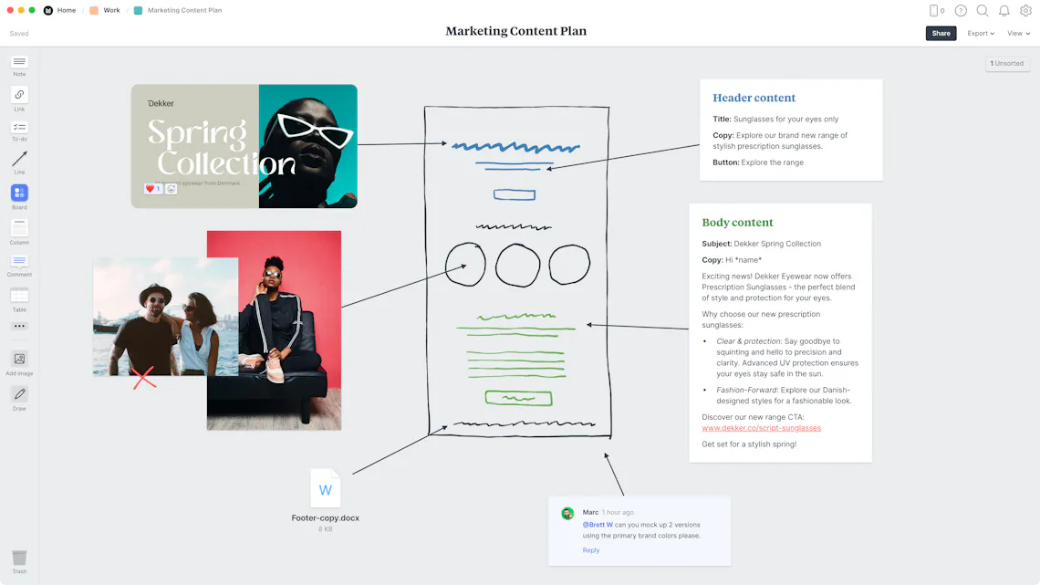 Free Content Plan Template & Example – Milanote