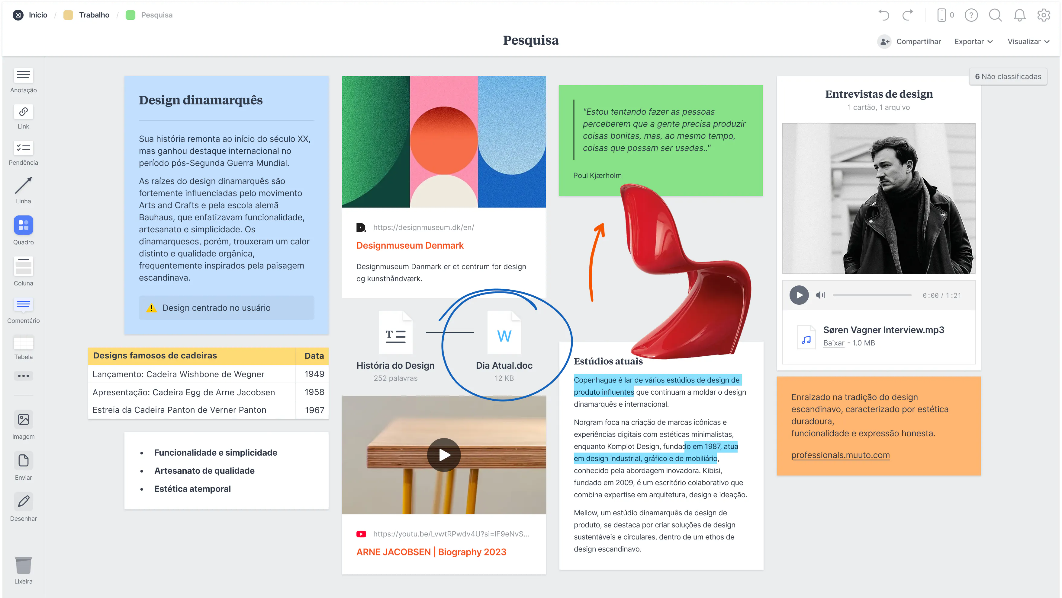 Screenshot of Milanote