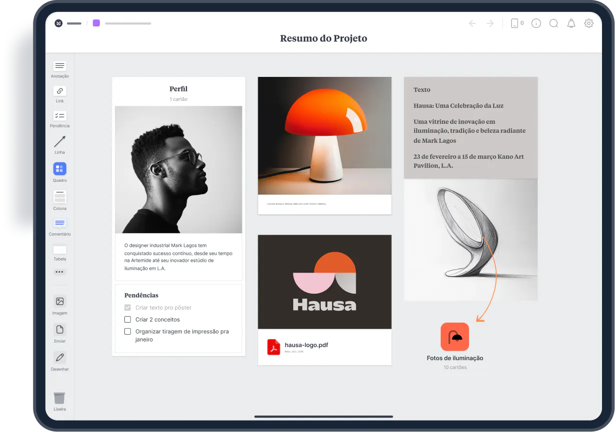 Screenshot of Milanote
