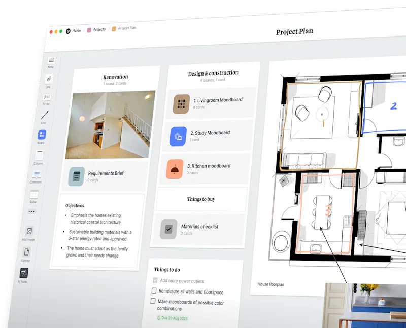 Visual planning for DIY & Home Renovation - Milanote