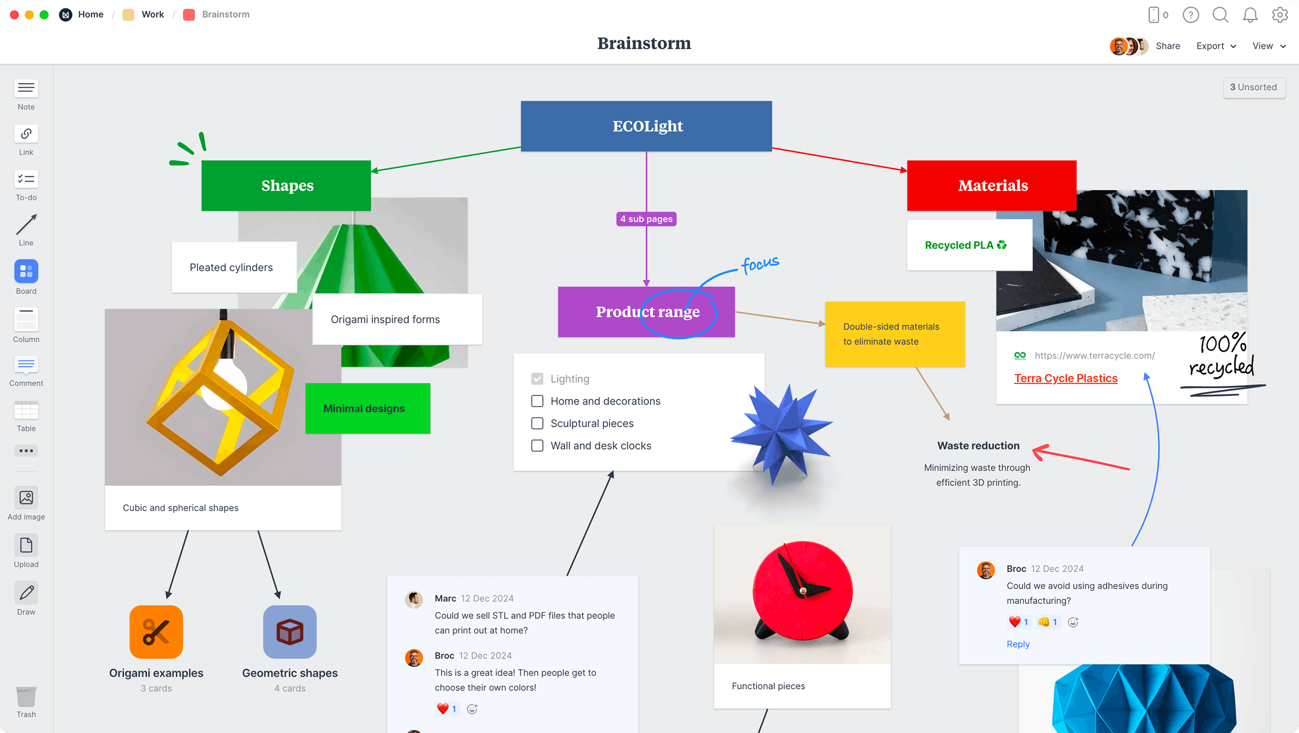 Screenshot of Milanote