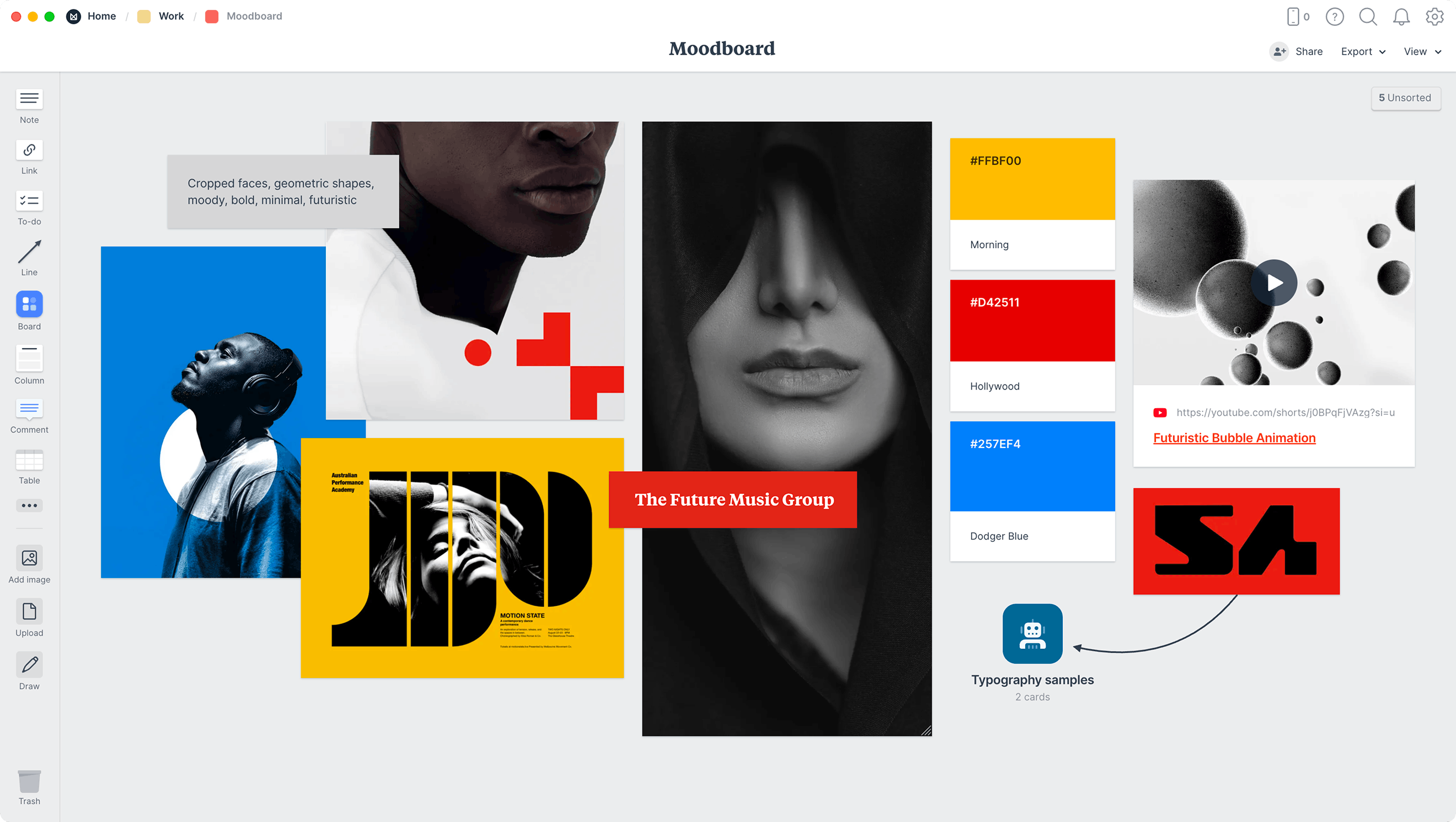 Screenshot of Milanote