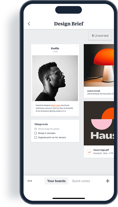 Screenshot of Milanote