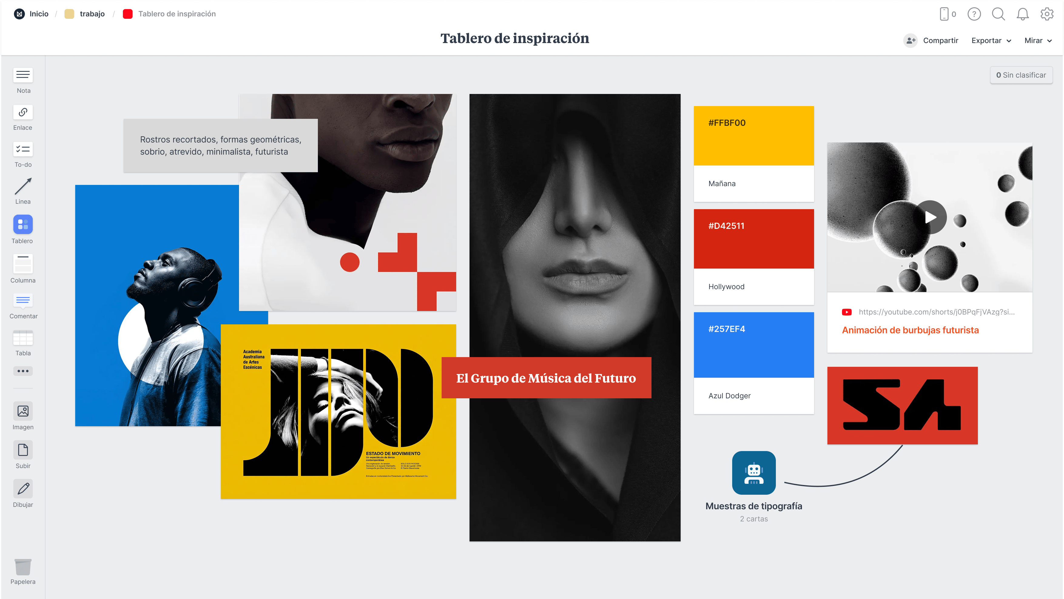 Screenshot of Milanote