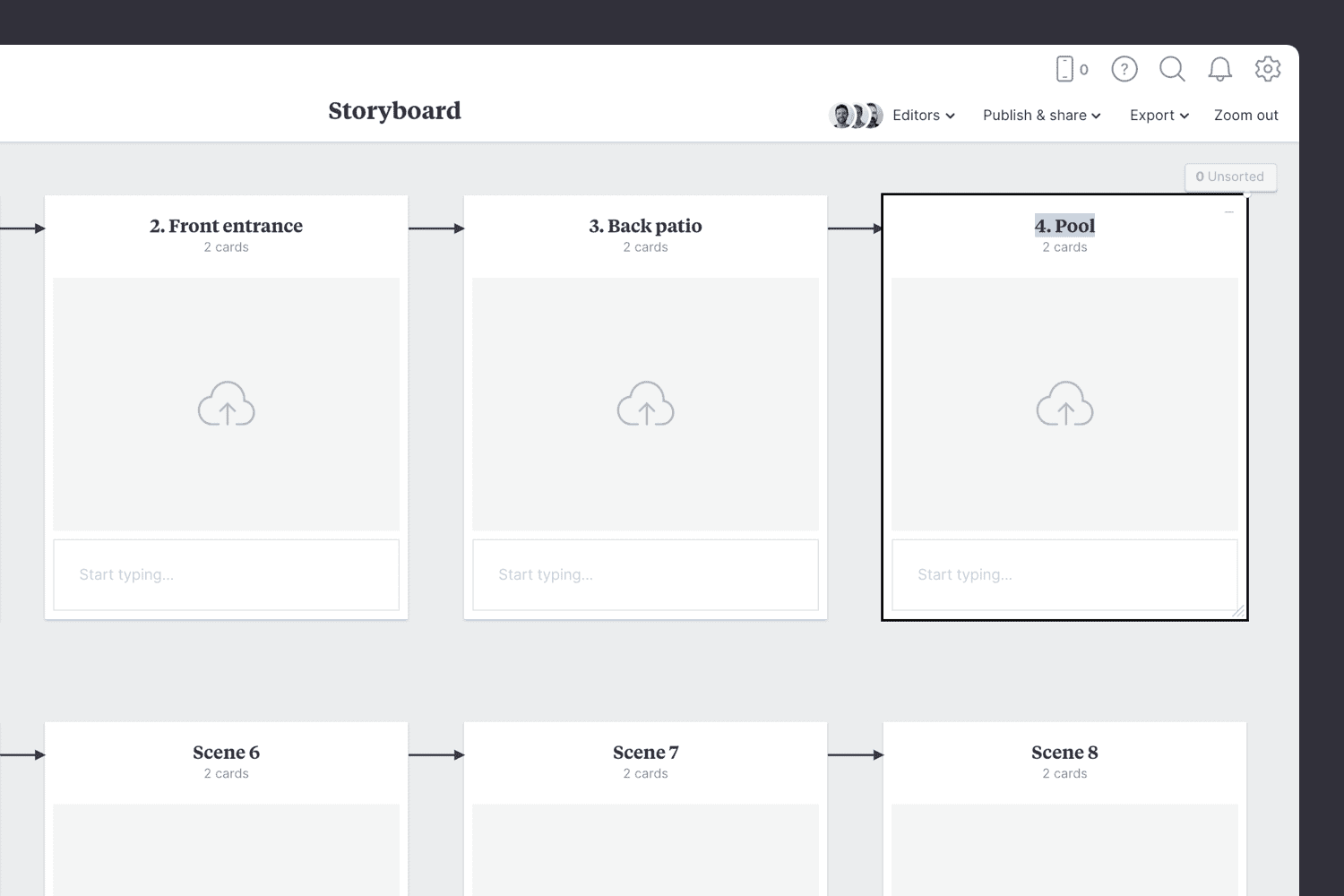 Empty film storyboard template