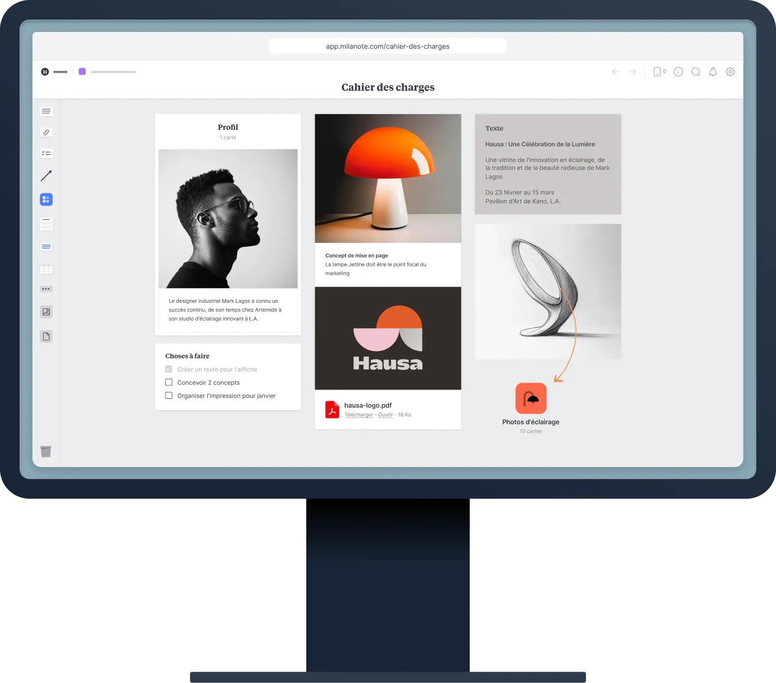 Screenshot of Milanote