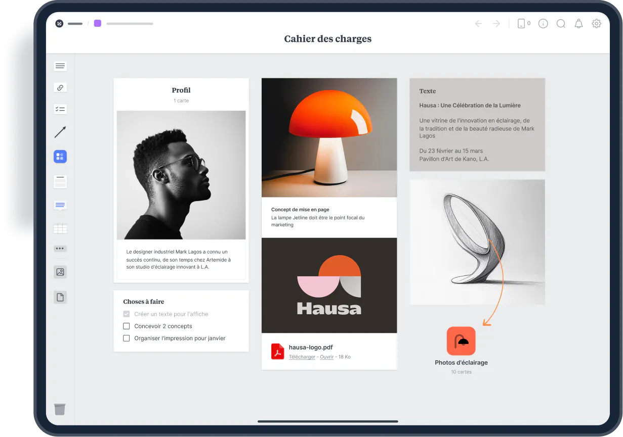Screenshot of Milanote