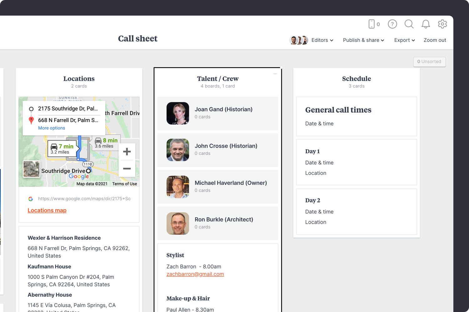 Template Film CallSheet Step4