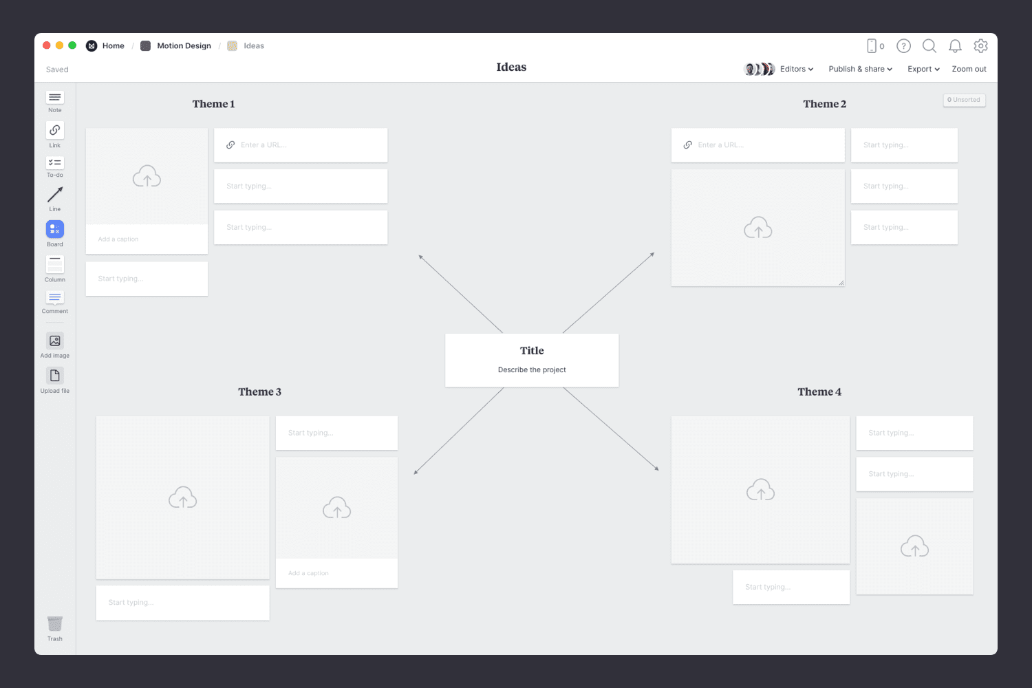 Motion design brainstorming template step01