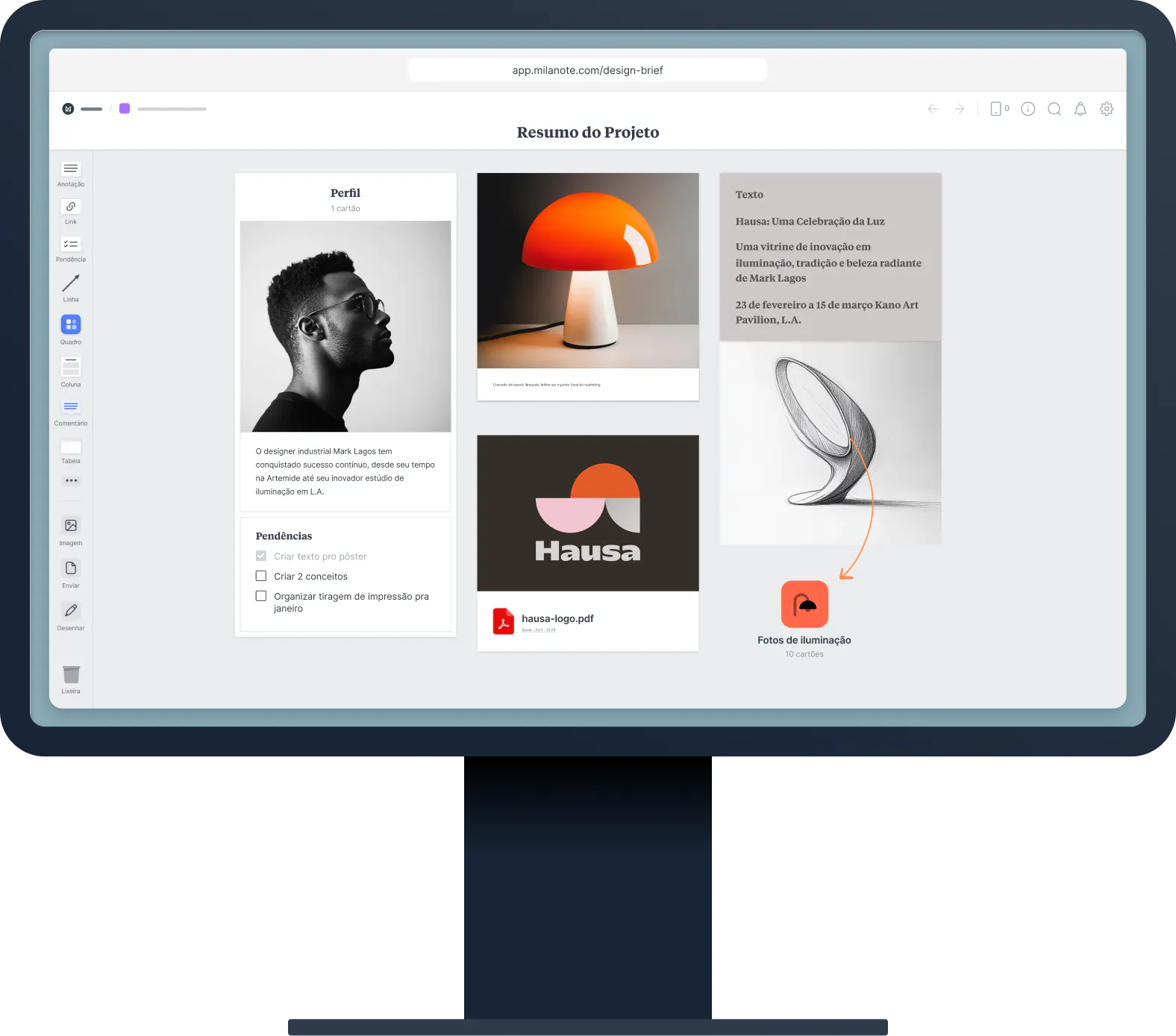 Screenshot of Milanote